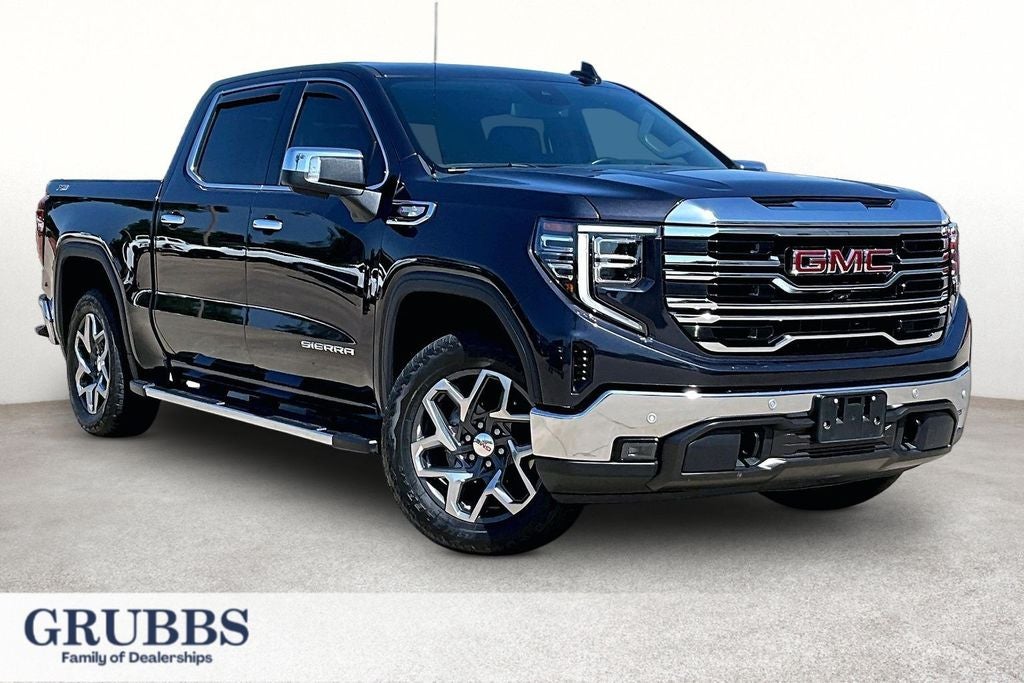 2024 GMC Sierra 1500 SLT in Titanium Rush Metallic — front three-quarter view