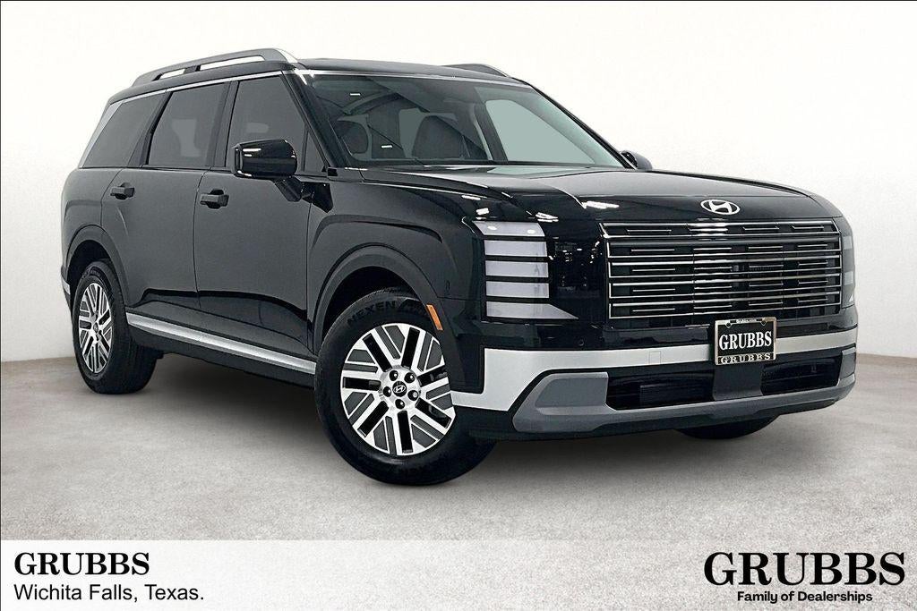 2026 Hyundai PALISADE HYBRID SEL 7P in Abyss Black Pearl — front three-quarter view