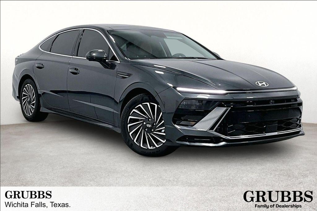 2026 Hyundai SONATA HYBRID Limited in Portofino Gray — front three-quarter view